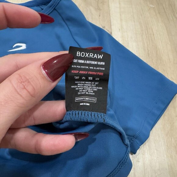 Women’s Boxraw TRAINING SHORT SLEEVE CROP TOP Size Xsmall Xs Blue - Picture 5 of 8